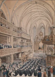 Die Einweihung der Stadträte in der Kirche St. Nikolaus, 1808